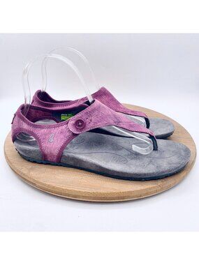 Ahnu Shoes Womens 9 Purple Leather Slingback Serena Sandals Flats